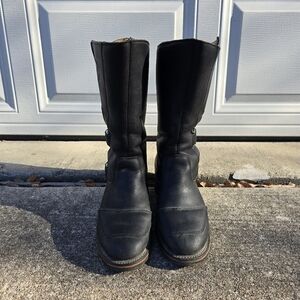 Chippewa Boots Mens Size 9.5 Black Leather Engineer Motorcycle Square Toe 27862